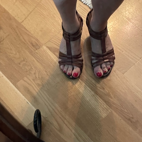 Aldo all lleather wedge sandals - Picture 7 of 8